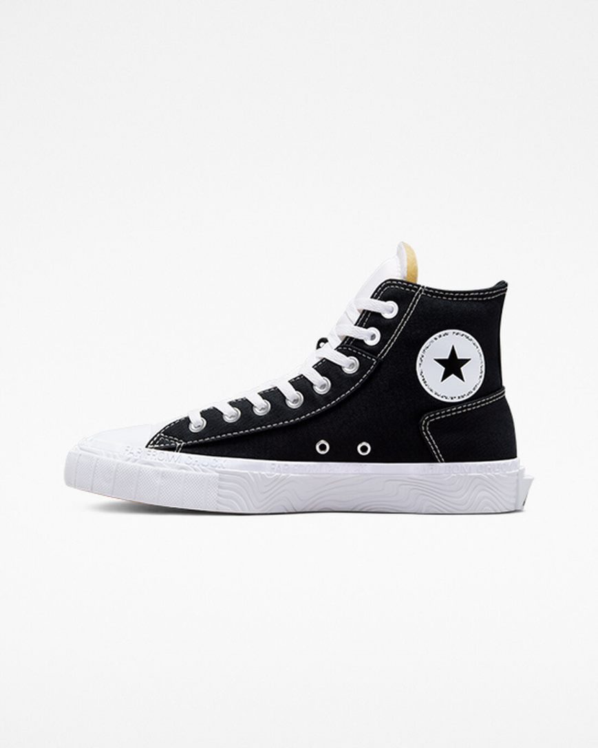 Dámské Boty Vysoké Converse Chuck Taylor Alt Star Platene Černé Bílé | CZ OJTS89